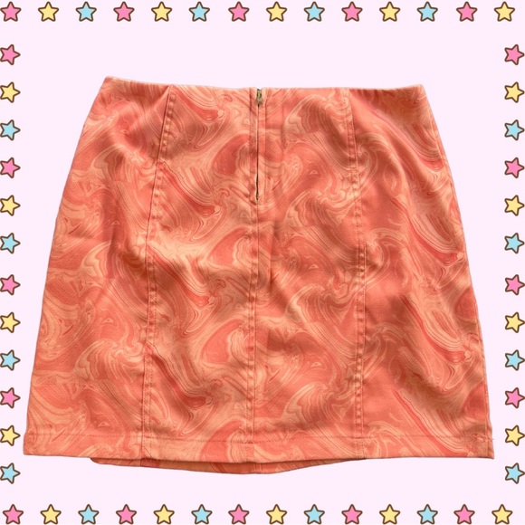 Y2K Marble Mini Skirt Pink Swirl Aesthetic Kawaii Mcbling - Picture 2 of 2